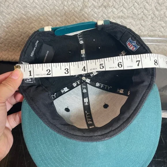 New Era Philadelphia Eagles Two-Tone Snapback Hat Black teal Sz M/L Sportswear‎ - Picture 10 of 10